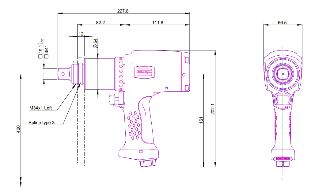 Atlas LTP61 PH230-19 扳手手枪握把结构图